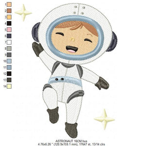 Astronaut embroidery designs - Baby boy embroidery design machine embroidery pattern - Space embroidery file - instant download Star Rocket