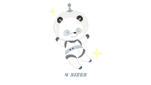 Panda Astronaut embroidery designs - Baby boy embroidery design machine embroidery pattern - instant download  Space embroidery file Planet