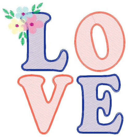 Love embroidery design - Love word embroidery designs machine embroidery pattern - valentines embroidery - wedding couple instant download