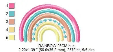 Boho Rainbow embroidery design - Colorful Rainbow embroidery designs machine embroidery pattern - Baby girl embroidery file - pes download Marcia Embroidery