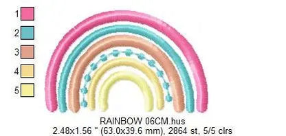 Boho Rainbow embroidery design - Colorful Rainbow embroidery designs machine embroidery pattern - Baby girl embroidery file - pes download Marcia Embroidery