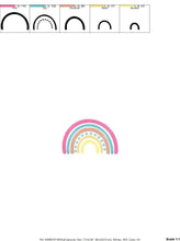 Cargar imagen en el visor de la galería, Boho Rainbow embroidery design - Colorful Rainbow embroidery designs machine embroidery pattern - Baby girl embroidery file - pes download
