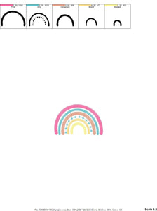 Boho Rainbow embroidery design - Colorful Rainbow embroidery designs machine embroidery pattern - Baby girl embroidery file - pes download