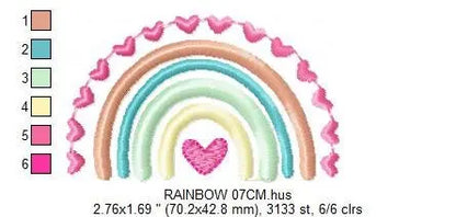 Boho Rainbow embroidery design - Colorful Rainbow with hearts embroidery designs machine embroidery pattern - Girl design - instant download Marcia Embroidery