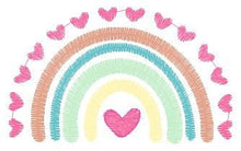 Charger l&#39;image dans la galerie, Boho Rainbow embroidery design - Colorful Rainbow with hearts embroidery designs machine embroidery pattern - Girl design - instant download
