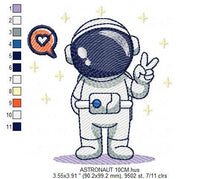 Load image into Gallery viewer, Astronaut embroidery designs - Baby boy embroidery design machine embroidery pattern - Space embroidery file Star Rocket - instant download
