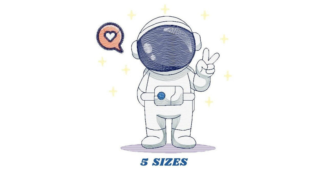 Astronaut embroidery designs - Baby boy embroidery design machine embroidery pattern - Space embroidery file Star Rocket - instant download