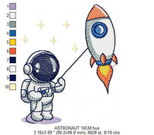 Carica l&#39;immagine nel visualizzatore di Gallery, Astronaut embroidery designs - Baby boy embroidery design machine embroidery pattern - instant download - Space embroidery file Star Rocket
