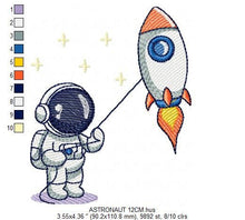 Carica l&#39;immagine nel visualizzatore di Gallery, Astronaut embroidery designs - Baby boy embroidery design machine embroidery pattern - instant download - Space embroidery file Star Rocket
