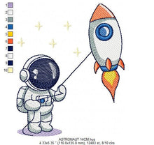 Carica l&#39;immagine nel visualizzatore di Gallery, Astronaut embroidery designs - Baby boy embroidery design machine embroidery pattern - instant download - Space embroidery file Star Rocket
