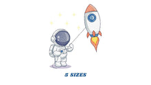 Carica l&#39;immagine nel visualizzatore di Gallery, Astronaut embroidery designs - Baby boy embroidery design machine embroidery pattern - instant download - Space embroidery file Star Rocket
