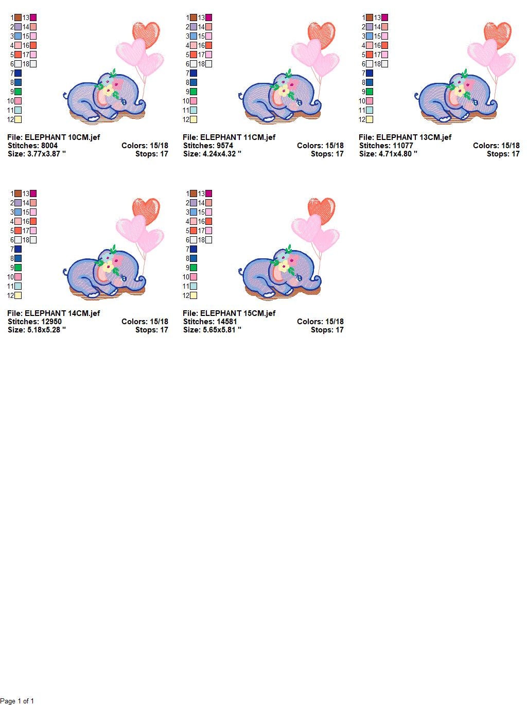 Elephant embroidery designs - Animal embroidery design machine embroidery pattern - Baby girl embroidery file - elephant with balloons sky