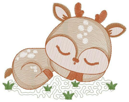 Deer embroidery design - Animal embroidery designs machine embroidery pattern - Florest embroidery file - Baby boy embroidery  Woodland pes
