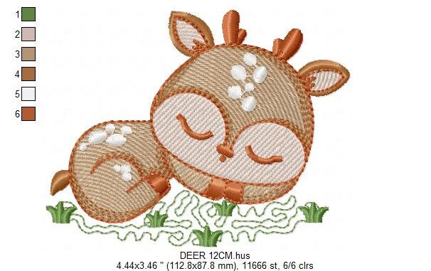 Deer embroidery design - Animal embroidery designs machine embroidery pattern - Florest embroidery file - Baby boy embroidery  Woodland pes