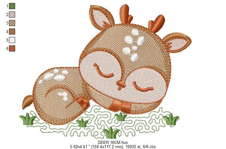 Deer embroidery design - Animal embroidery designs machine embroidery pattern - Florest embroidery file - Baby boy embroidery  Woodland pes