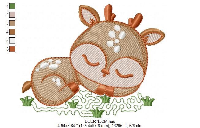 Deer embroidery design - Animal embroidery designs machine embroidery pattern - Florest embroidery file - Baby boy embroidery  Woodland pes