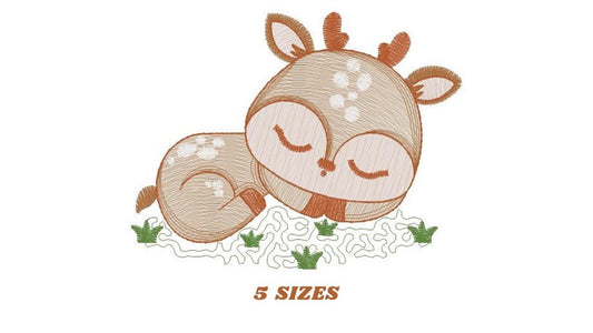 Deer embroidery design - Animal embroidery designs machine embroidery pattern - Florest embroidery file - Baby boy embroidery  Woodland pes