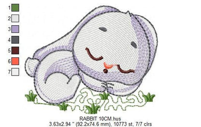Sleeping bunny embroidery design - Baby girl embroidery designs machine embroidery pattern - Newborn embroidery file Nursery Maternity pes Marcia Embroidery