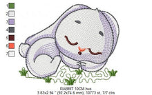 Charger l&#39;image dans la galerie, Sleeping bunny embroidery design - Baby girl embroidery designs machine embroidery pattern - Newborn embroidery file Nursery Maternity pes
