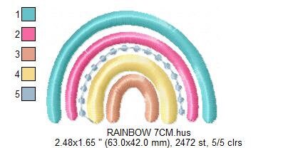 Boho Rainbow embroidery design - Colorful Rainbow embroidery designs machine embroidery pattern - Baby girl embroidery file - Batik hearts - Marcia Embroidery