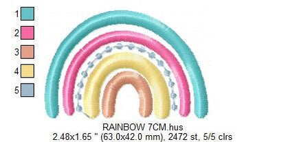 Boho Rainbow embroidery design - Colorful Rainbow embroidery designs machine embroidery pattern - Baby girl embroidery file - Batik hearts - Marcia Embroidery