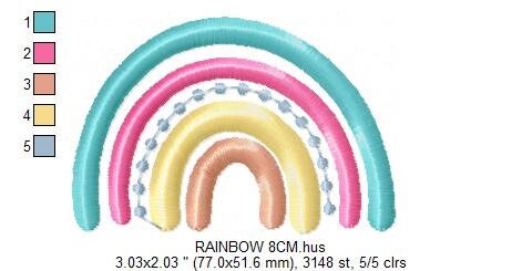 Boho Rainbow embroidery design - Colorful Rainbow embroidery designs machine embroidery pattern - Baby girl embroidery file - Batik hearts - Marcia Embroidery