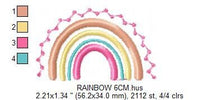 Carica l&#39;immagine nel visualizzatore di Gallery, Boho Rainbow embroidery design - Colorful Rainbow embroidery designs machine embroidery pattern - Baby girl embroidery file - Batik hearts
