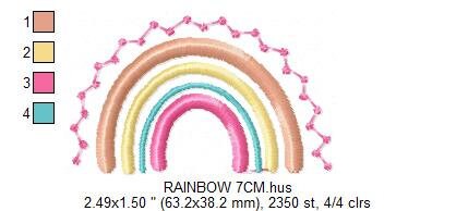 Boho Rainbow embroidery design - Colorful Rainbow embroidery designs machine embroidery pattern - Baby girl embroidery file - Batik hearts Marcia Embroidery