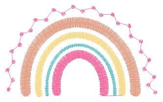 Boho Rainbow embroidery design - Colorful Rainbow embroidery designs machine embroidery pattern - Baby girl embroidery file - Batik hearts Marcia Embroidery