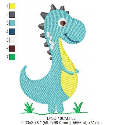 Dinosaur embroidery designs - Dino embroidery design machine embroidery pattern - Tyrannosaurus embroidery file T rex - instant download pes
