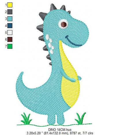 Dinosaur embroidery designs - Dino embroidery design machine embroidery pattern - Tyrannosaurus embroidery file T rex - instant download pes