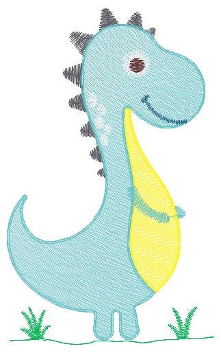 Dinosaur embroidery designs - Dino embroidery design machine embroidery pattern - Tyrannosaurus embroidery file T rex - instant download pes