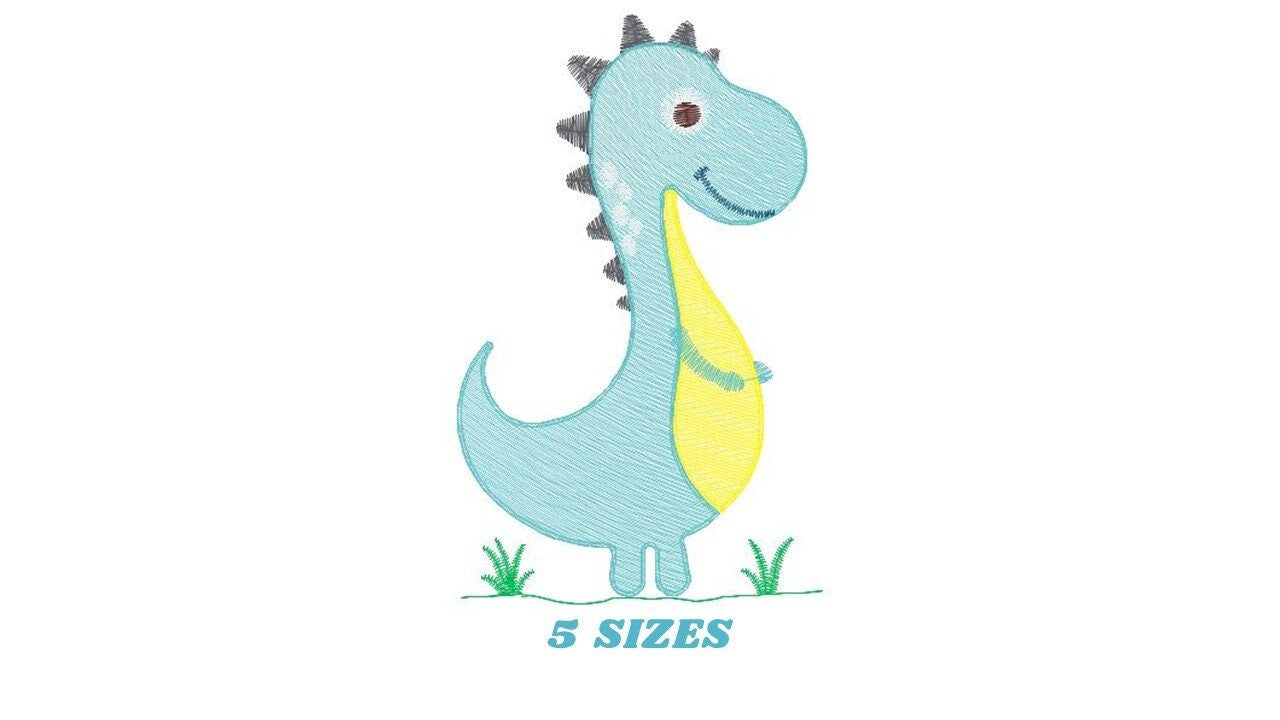 Dinosaur embroidery designs - Dino embroidery design machine embroidery pattern - Tyrannosaurus embroidery file T rex - instant download pes