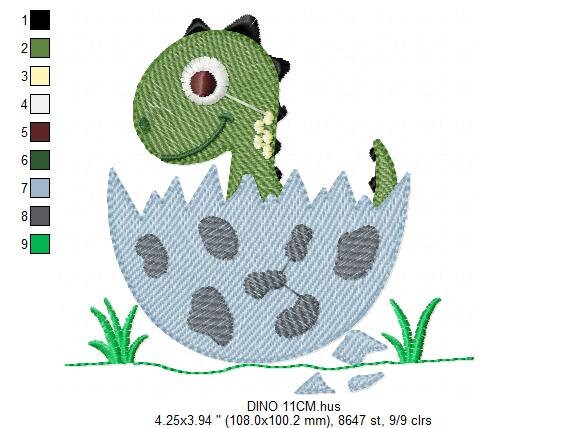 Dinosaur embroidery designs - Dino in egg machine pattern - Baby Boy Dragon file - Dinosaur egg - Instant digital download pes jef dst hus Marcia Embroidery