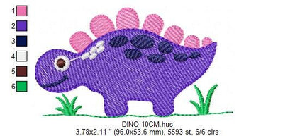 Dinosaur embroidery designs - Dino embroidery design machine embroidery pattern - Stegosaurus embroidery file - baby boy instant download