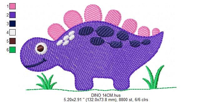 Dinosaur embroidery designs - Dino embroidery design machine embroidery pattern - Stegosaurus embroidery file - baby boy instant download