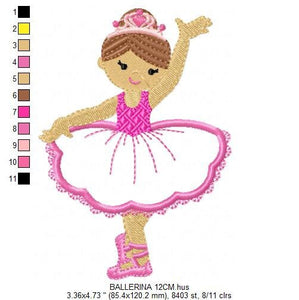 Ballerina embroidery designs - Ballet embroidery design machine embroidery pattern - Ballerina applique design -  instant download pes jef