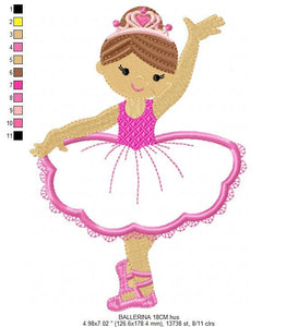 Ballerina embroidery designs - Ballet embroidery design machine embroidery pattern - Ballerina applique design -  instant download pes jef