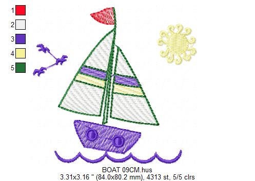 Boat embroidery designs - Sailboat embroidery design machine embroidery pattern - Nautical embroidery file instant digital download pes jef
