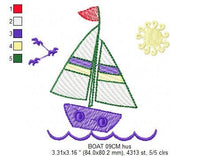 Load image into Gallery viewer, Boat embroidery designs - Sailboat embroidery design machine embroidery pattern - Nautical embroidery file instant digital download pes jef
