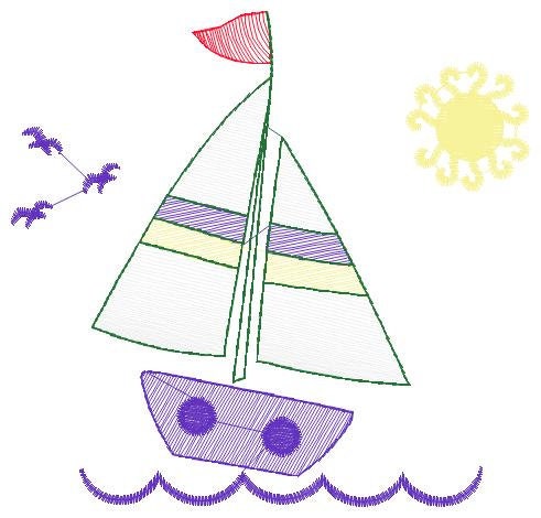 Boat embroidery designs - Sailboat embroidery design machine embroidery pattern - Nautical embroidery file instant digital download pes jef