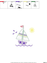 Load image into Gallery viewer, Boat embroidery designs - Sailboat embroidery design machine embroidery pattern - Nautical embroidery file instant digital download pes jef
