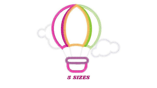 Hot air Balloon with clouds embroidery designs - Hot air balloon applique machine pattern - Baby Girl Boy File - Instant digital download Marcia Embroidery