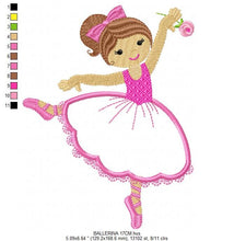 Cargar imagen en el visor de la galería, Ballerina embroidery designs - Ballet embroidery design machine embroidery pattern - Baby girl embroidery file - instant digital download
