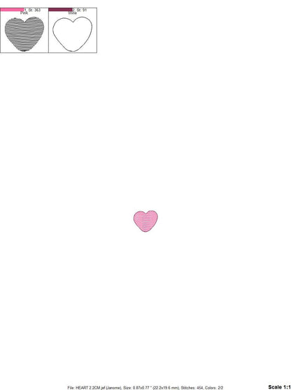 Heart mini embroidery designs - Heart embroidery design machine embroidery pattern - Baby girl embroidery Heart micro embroidery download Marcia Embroidery