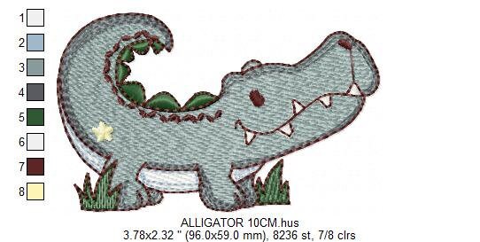 Crocodile embroidery design - Alligator embroidery designs machine embroidery pattern - Wild Water Animal embroidery file - instant download