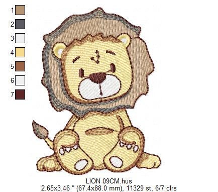Lion embroidery designs - Safari wild animal machine embroidery pattern - Baby boy file - instant digital download pes jef hus vip dst xxx Marcia Embroidery