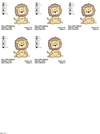 Lion embroidery designs - Safari wild animal machine embroidery pattern - Baby boy file - instant digital download pes jef hus vip dst xxx Marcia Embroidery