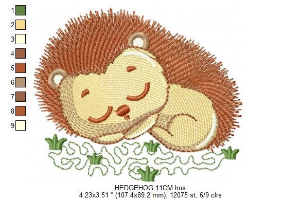 Hedgehog embroidery designs - Woodland Animal embroidery design machine embroidery pattern - Porcupine embroidery file - instant download