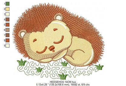 Hedgehog embroidery designs - Woodland Animal embroidery design machine embroidery pattern - Porcupine embroidery file - instant download